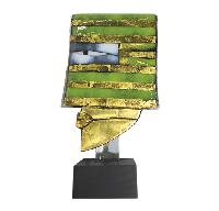 Hand painted face - Tête decorative peinte à la main H.33cm